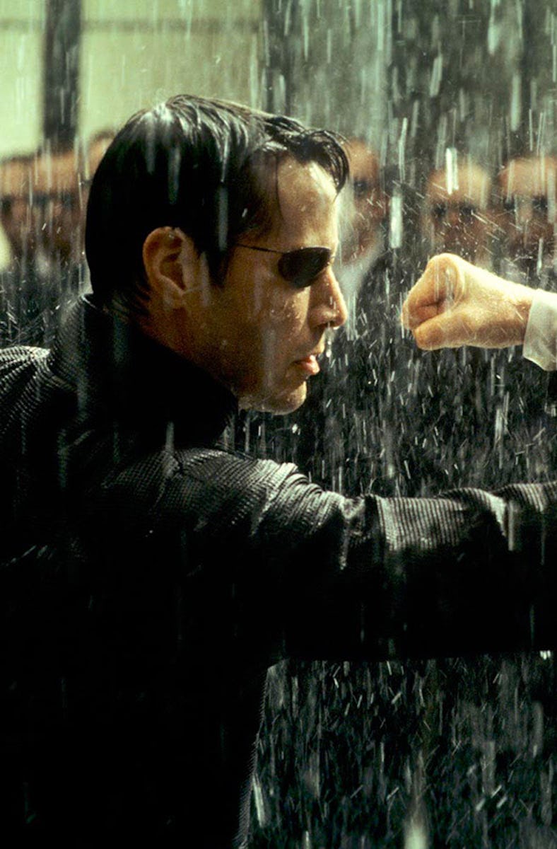 Keanu Reeves and Hugo Weaving in The Matrix Revolutions