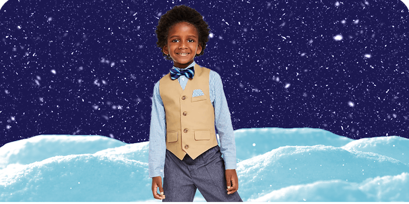 Little Boys Shirt, Vest, Pants & Bow Tie Set