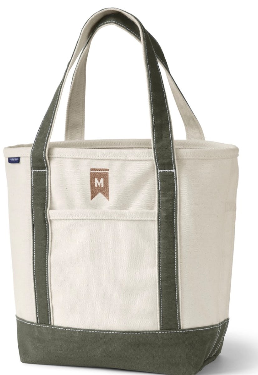 Medium Natural 5 Pocket Open Top Canvas Tote Bag