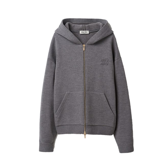 Wool and Nylon Knit Hoodie