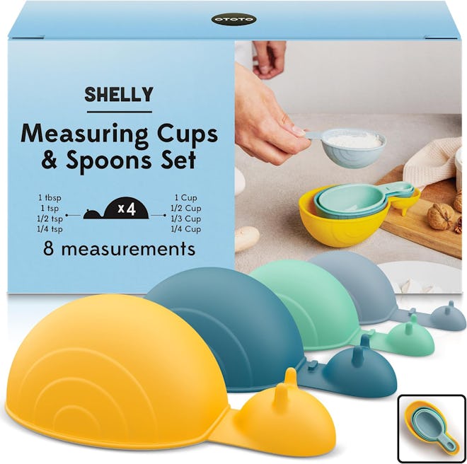 OTOTO Shelly Cute Measuring Cups and Spoons Set (4 Pieces)