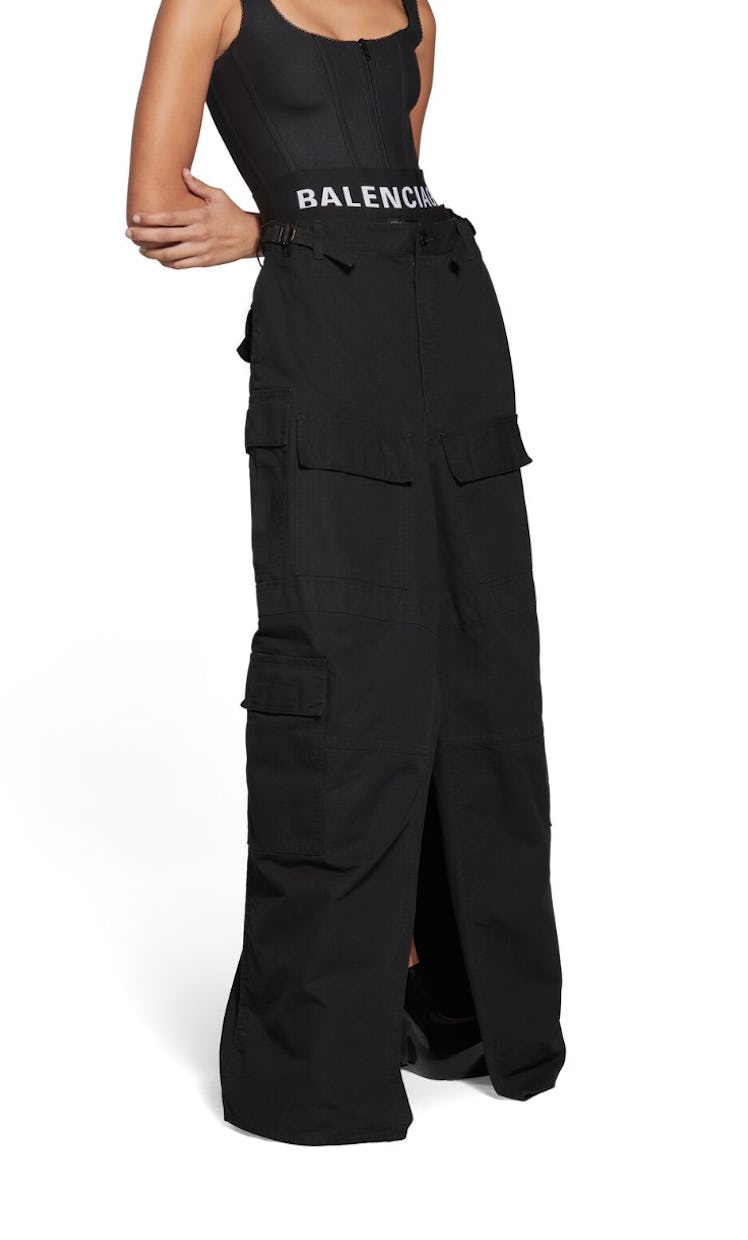 black cargo pants skirt