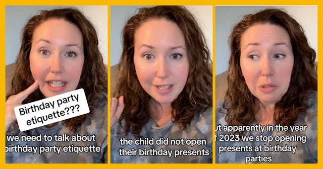 One mom on TikTok caused a huge debate when she also noticed that kids don’t really open birthday pr...