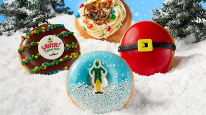 Elf inspired doughnuts from Krispy Kreme. 