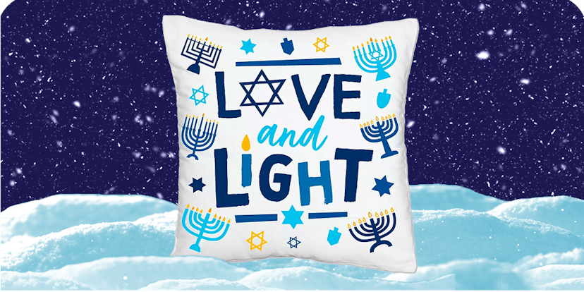 Hanukkah Menorah Chanukah Pillow Cover