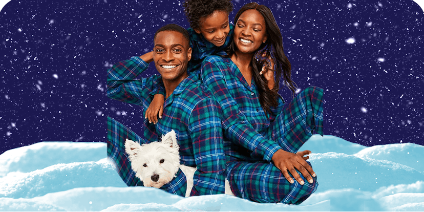 Matching Men's Cotton Plaid Notched PJ Set