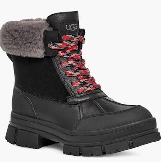 waterproof boot with shearling top