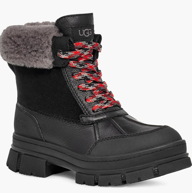 waterproof boot with shearling top