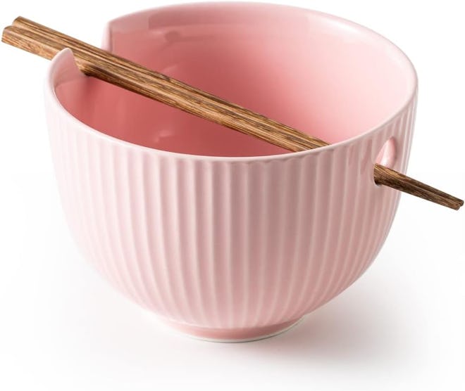 KAMAIDI Ceramic Ramen Noodle Bowl with Chopsticks