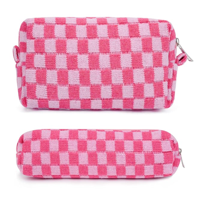 SOIDRAM Checkered Cosmetic Makeup Pouch