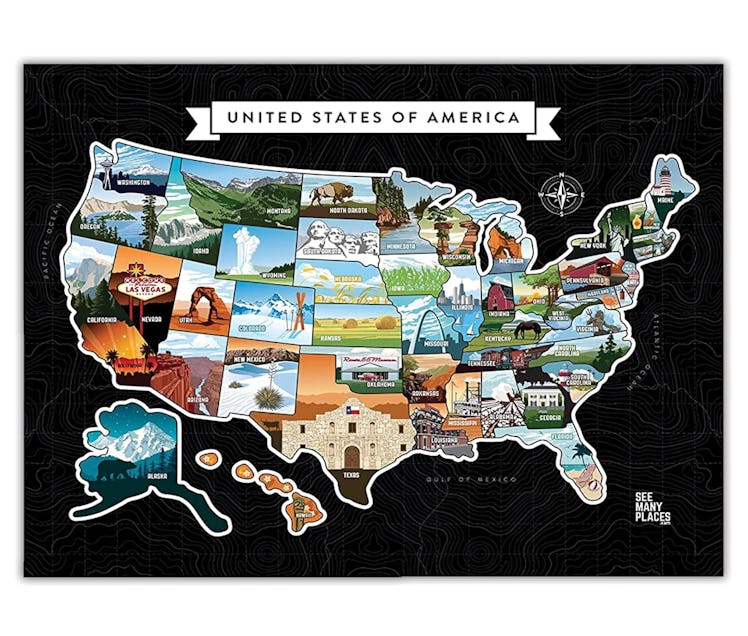 SEE MANY PLACES Scratch-Off USA Map