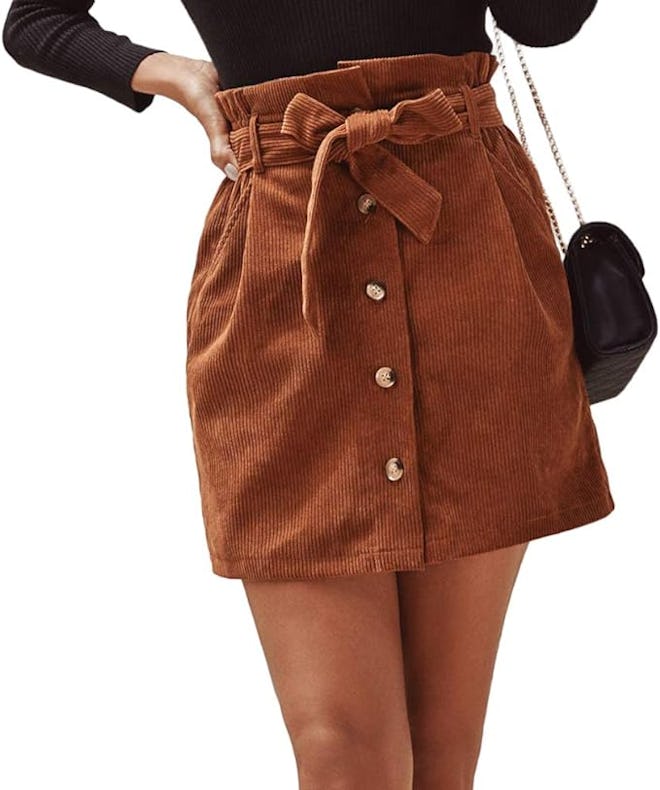Susupeng Paperbag High Waist Corduroy Skirt