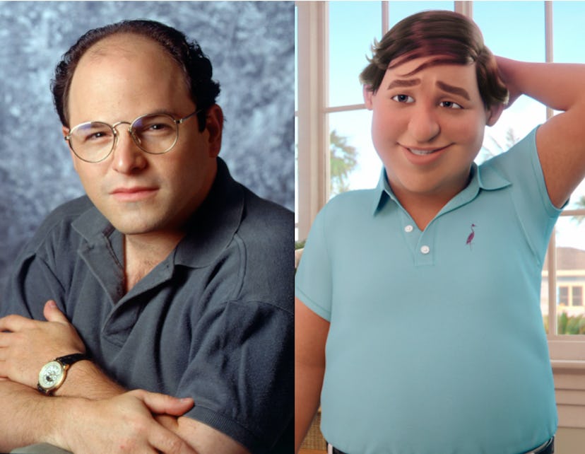 Jason Alexander side by side with his character Jayda's dad from Leo