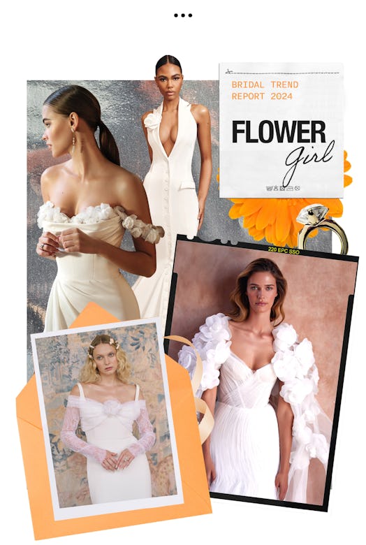 Flower Girl: Rosettes are among  wedding dresses' 2024 bridal trends