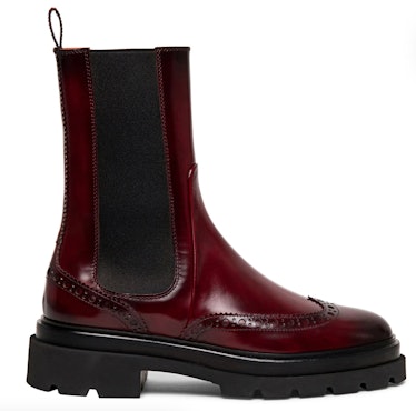 red leather chelsea boots