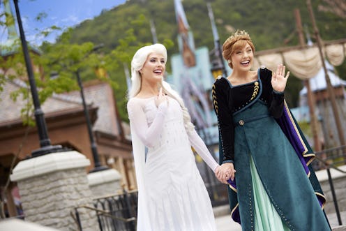 At Disney's World of Frozen in Hong Kong, park guests can meet Elsa and Anna.