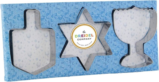The Dreidel Company Hanukkah Cookie Cutters, Stainless Steel Set of 3 