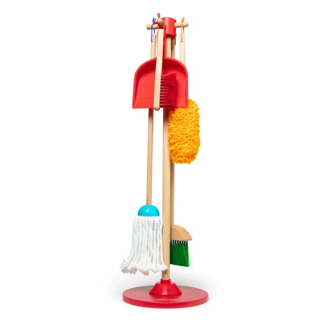 the Dust! Sweep! Mop! Cleaning Play Set from melissa and doug is on sale for black friday 2023