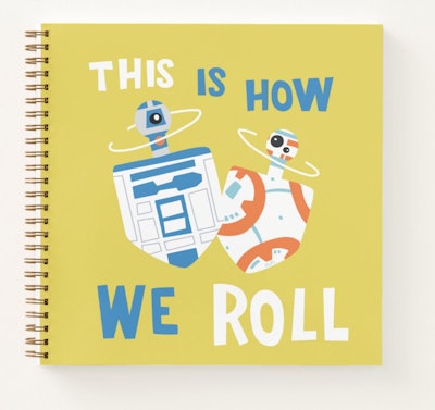 Star Wars Hanukkah R2-D2 & BB-8 Dreidels Notebook