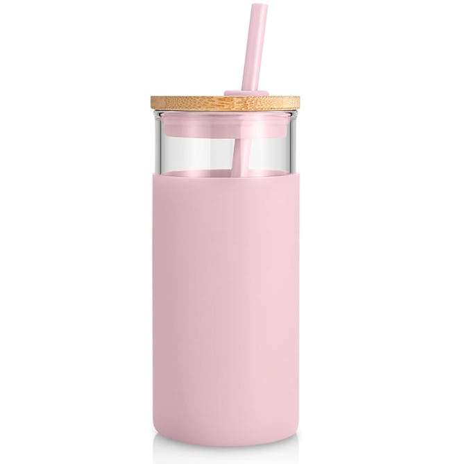 tronco Glass Tumbler Bottle with Straw