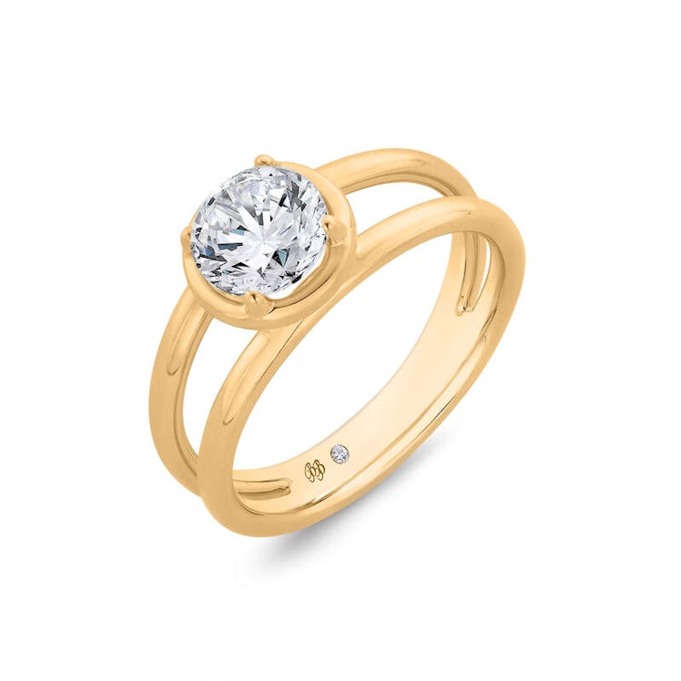 Bella Ponte Split Shank Engagement Ring Setting In 14K Yellow Gold