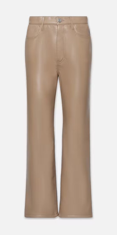 camel crop leather pants