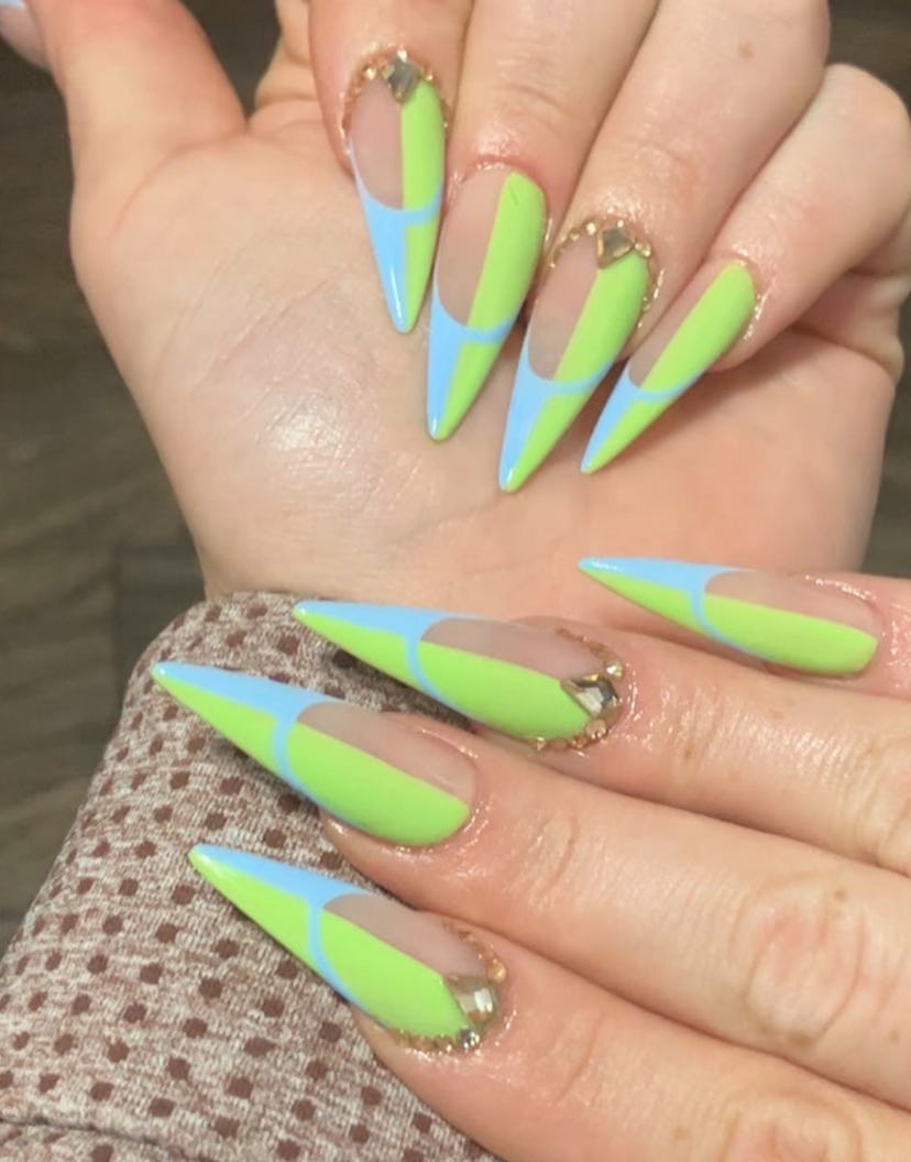 Neon nails.