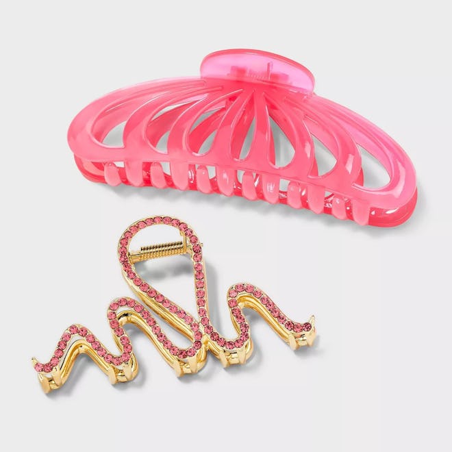 Acrylic and Metal Claw Hair Clip Set 2pc