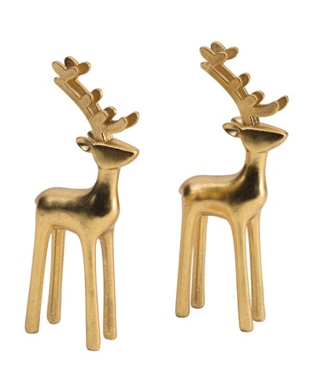T.J. Maxx Martha Stewart Set Of 2 11in Resin Gold Deer