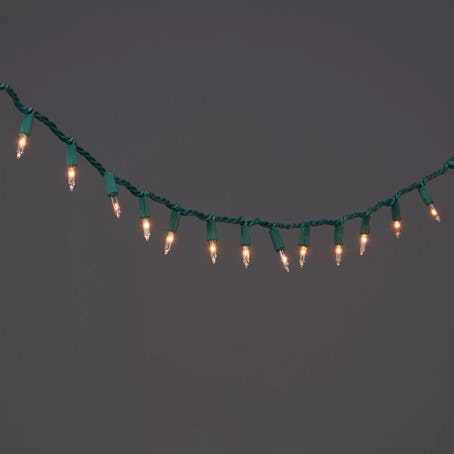 Target 100ct Incandescent Smooth Mini Christmas String Lights Clear with Green Wire - Wondershop™