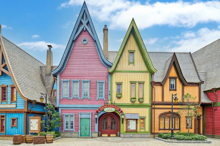 The colors used on Hong Kong Disneyland's World Of Frozen eatery Golden Crocus Inn represent the cor...