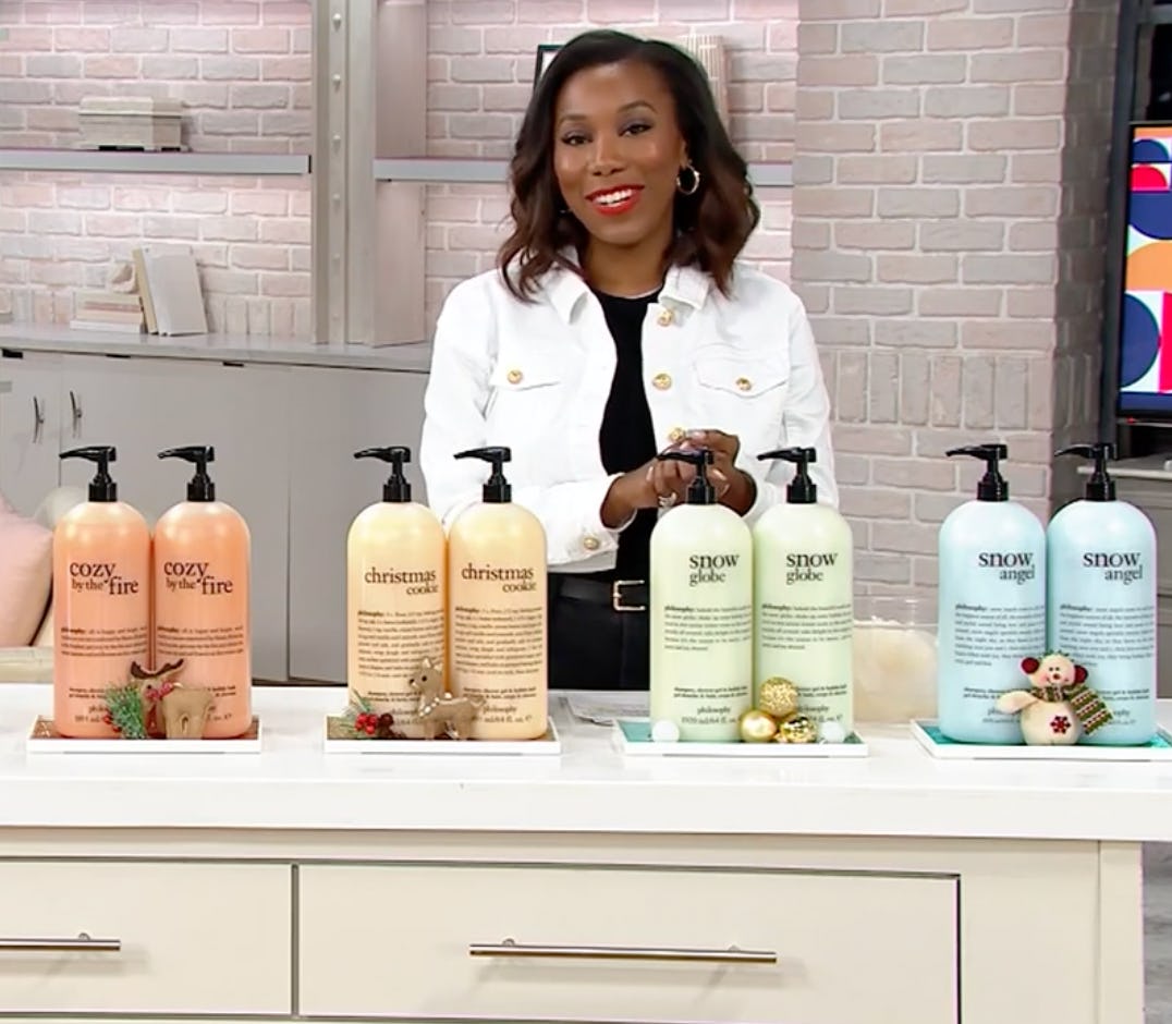 Philosophy presentation on &lsquo;QVC.&rsquo; Screenshot via YouTube