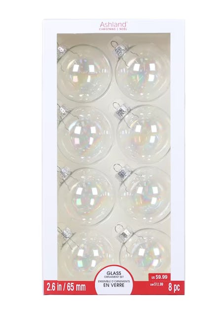 Michaels 8ct. 2.6" Iridescent Clear Glass Ball Ornaments by Ashland®