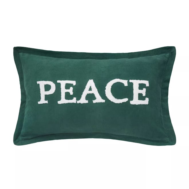 Christmas Jolly Solid Typographical Decorative Throw Pillows
