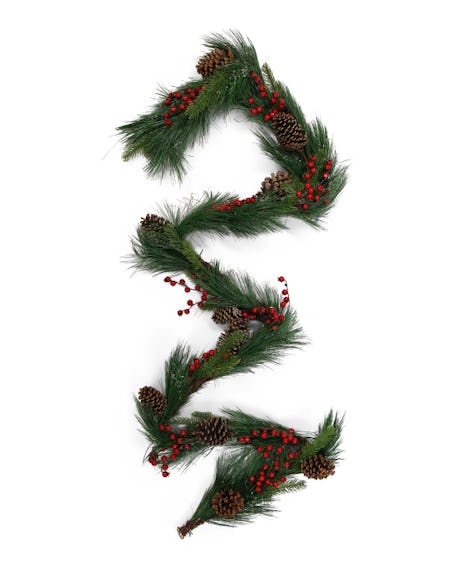 T.J. Maxx Lecasa 9ft Iced Pine Garland With Berries And Pinecones