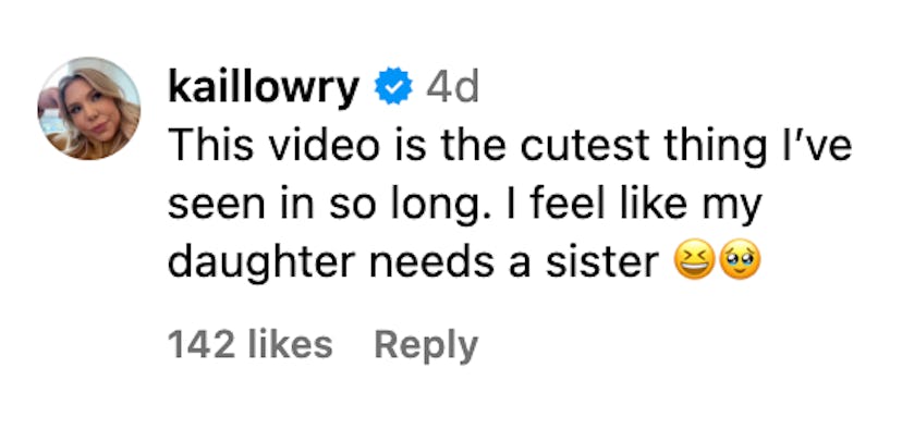 Kailyn Lowry's comment on an Instagram post. 