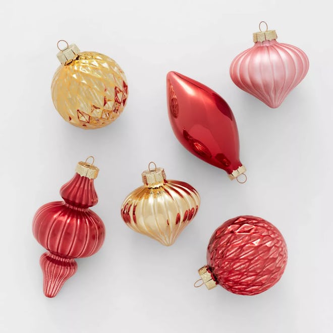 Glass Christmas Tree Ornament Set 10pc