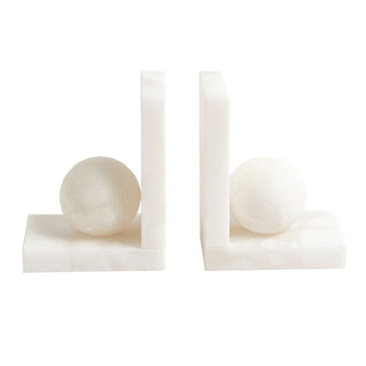 Alabaster Ball Bookends