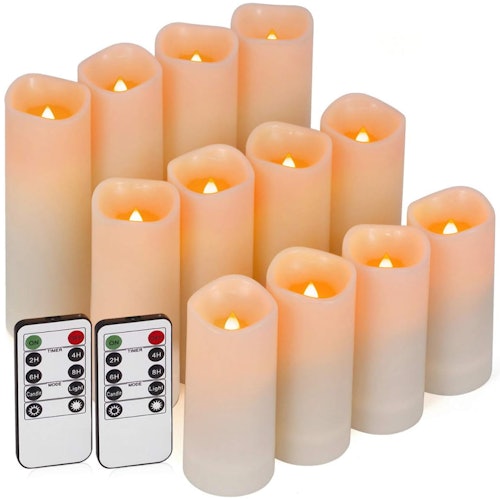 Enido Flameless Waterproof Led Candles (12-Pack)
