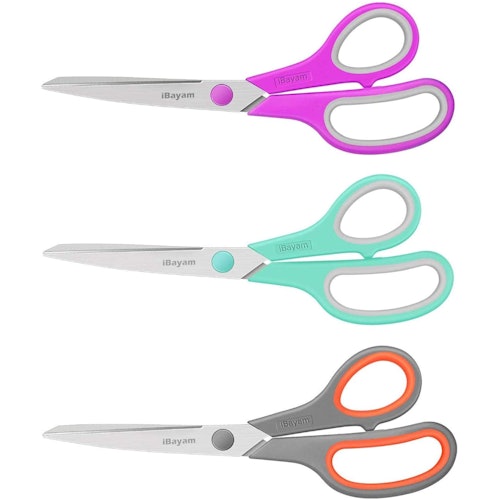 iBayam 8-Inch Multipurpose Scissors (3-Pack)