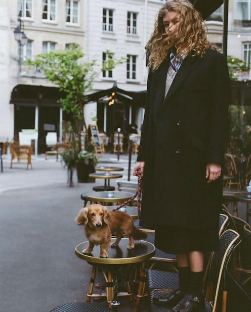 girl in black coat