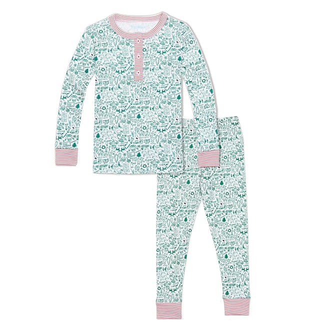 North Pole Two-Piece Henley Pajamas, cute christmas pajamas for kids