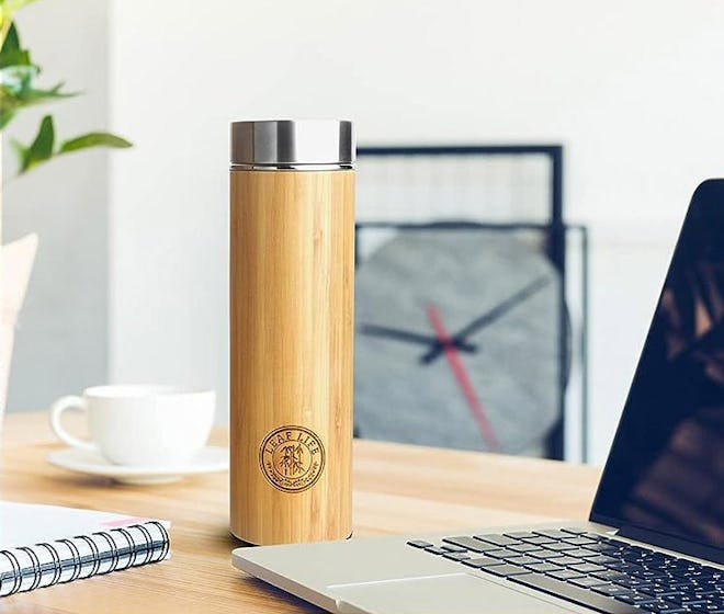 LeafLife Premium Bamboo Thermos with Tea Infuser