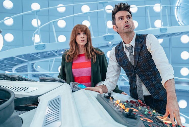 The Doctor and Donna in the new 2023 'Doctor Who' TARDIS.