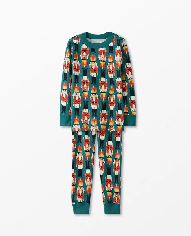 Holiday Print Long John Pajama Set, cute Christmas pajamas for toddlers