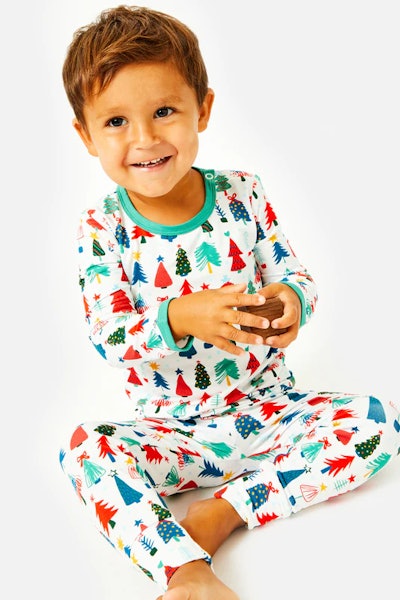 Christmas Trees Long Sleeve Pajama Set, cute christmas pajamas for toddler