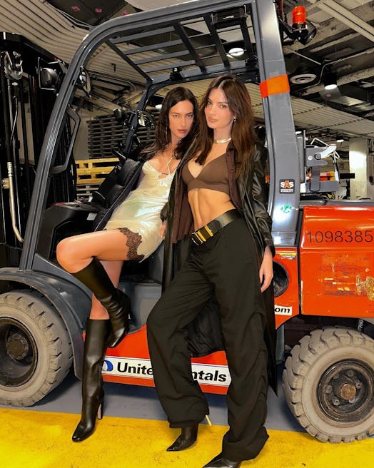 Irina Shayk and Emily Ratajkowsi in a photo posted to Instagram, November 26, 2023.