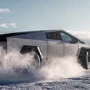 Tesla Cybertruck in the snow
