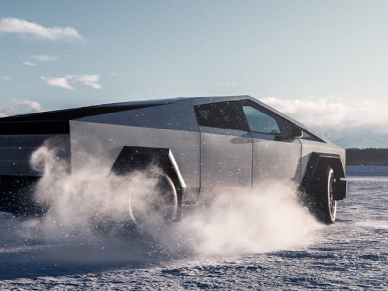 Tesla Cybertruck in the snow