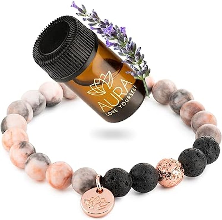 AURA LOVE YOURSELF Yoga Beads bracelet with Lavender Essential Oil